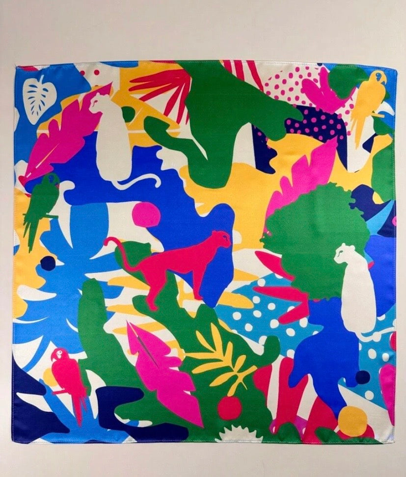 Foulard imprimé léopard motif jungle