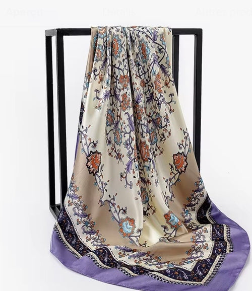Bandana violet en satin