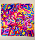 Foulard carré imprimé géométrique psychédélique