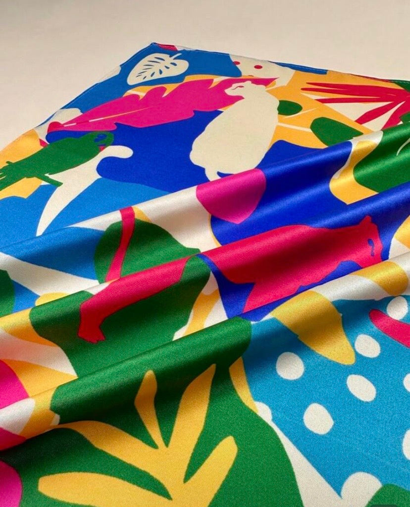 Foulard imprimé léopard motif jungle