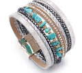Bracelets en cuir avec des pierre naturelles