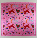 Foulard de cou en satin élégant avec imprimé œil, cœur, crâne, serpent, chat