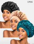 Lot de 3 Bonnets de nuit en satin