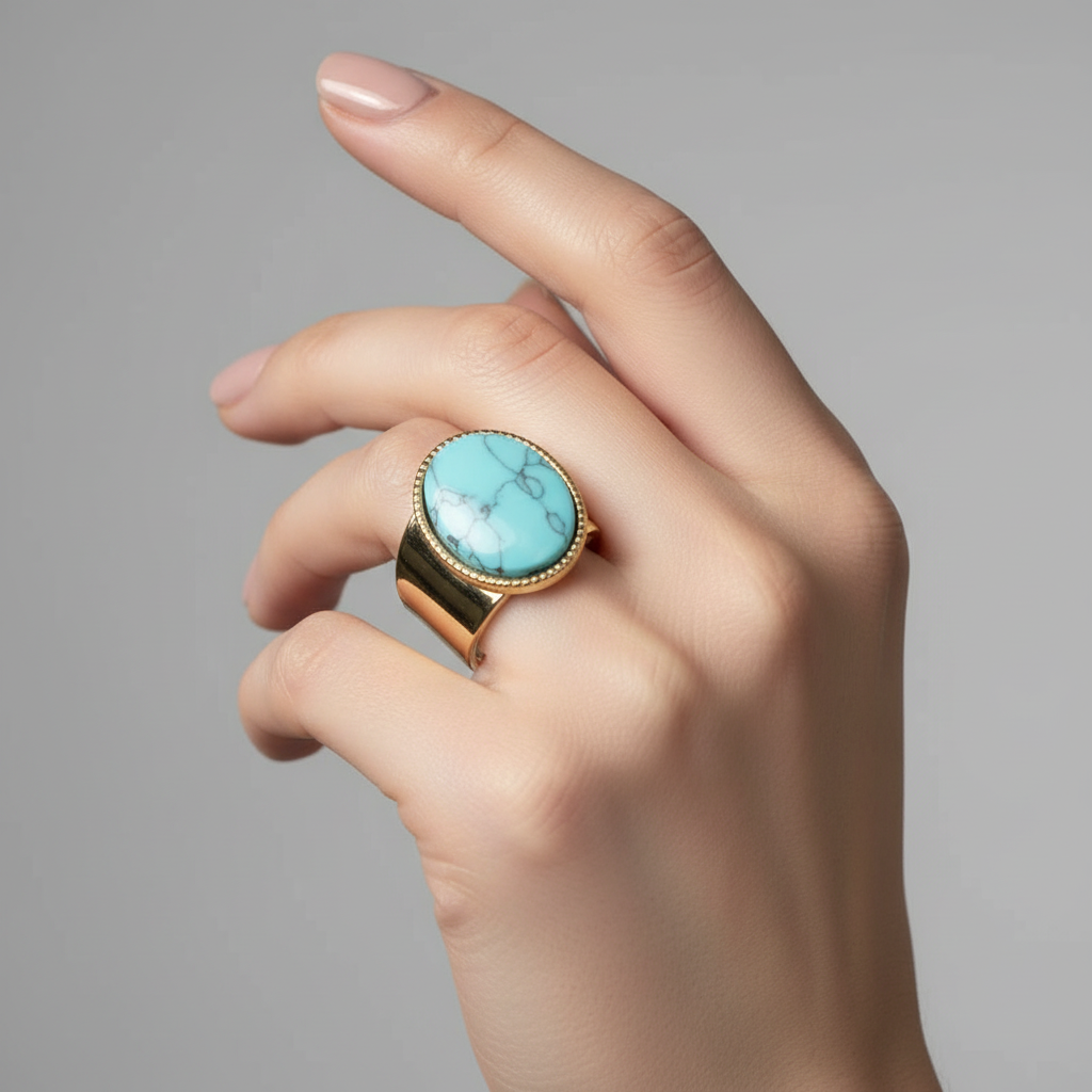 Bague acier inoxydable sur le doigt
