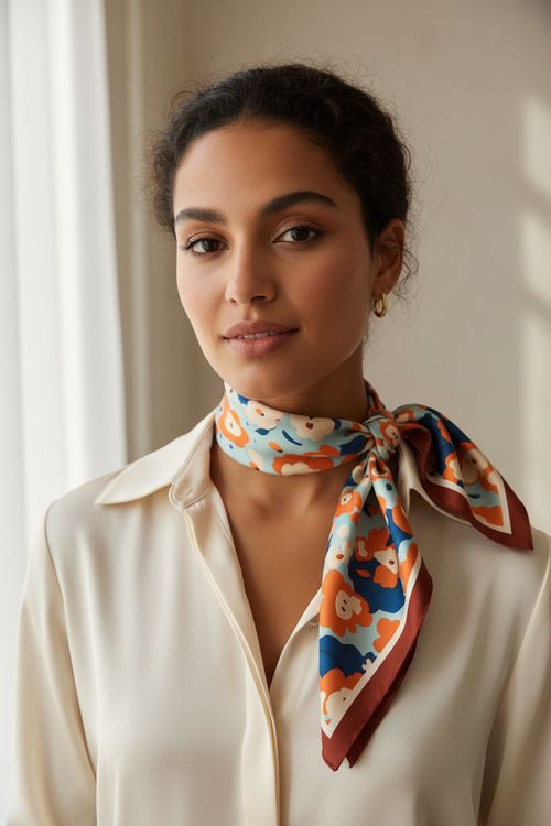Bandeau floral sur le cou