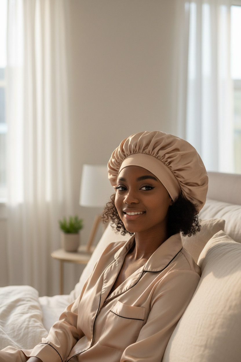 Bonnet satin - Beige