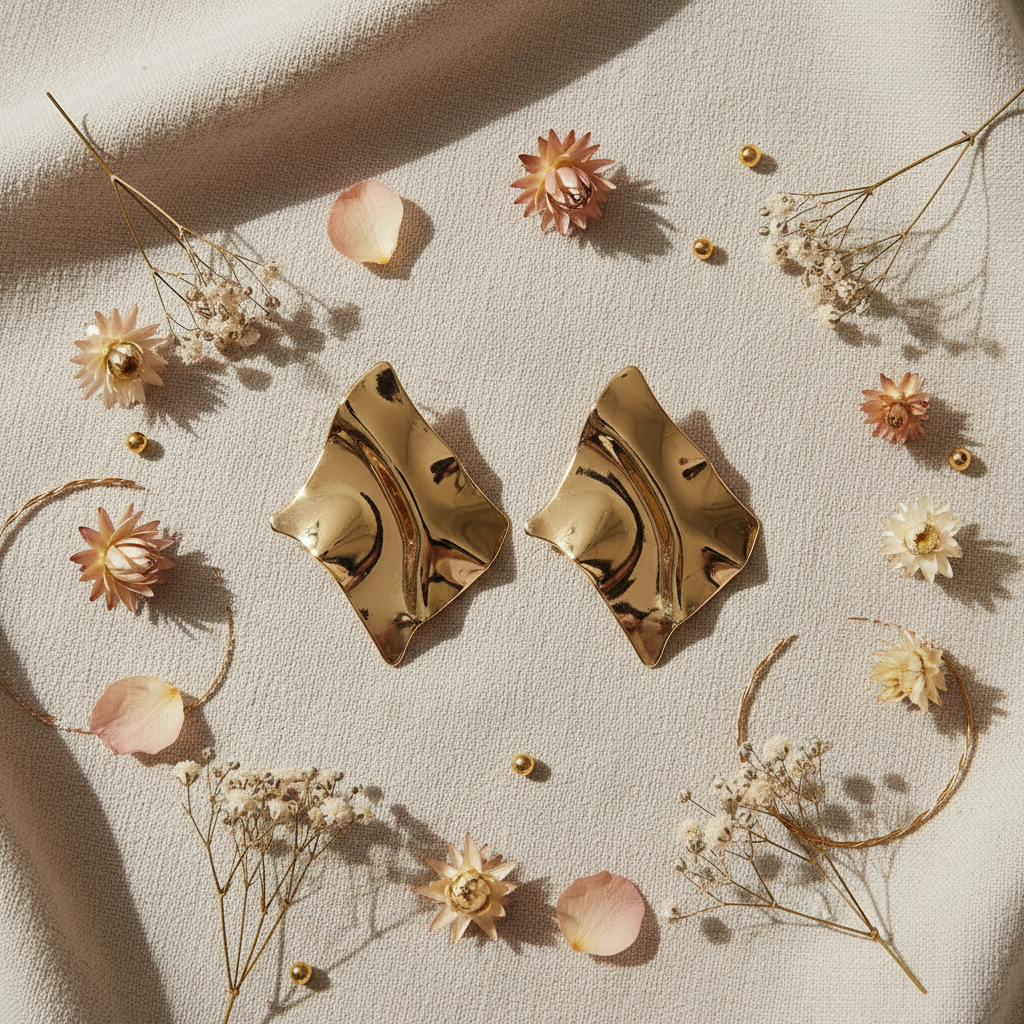 Boucles d'oreilles - flat lay