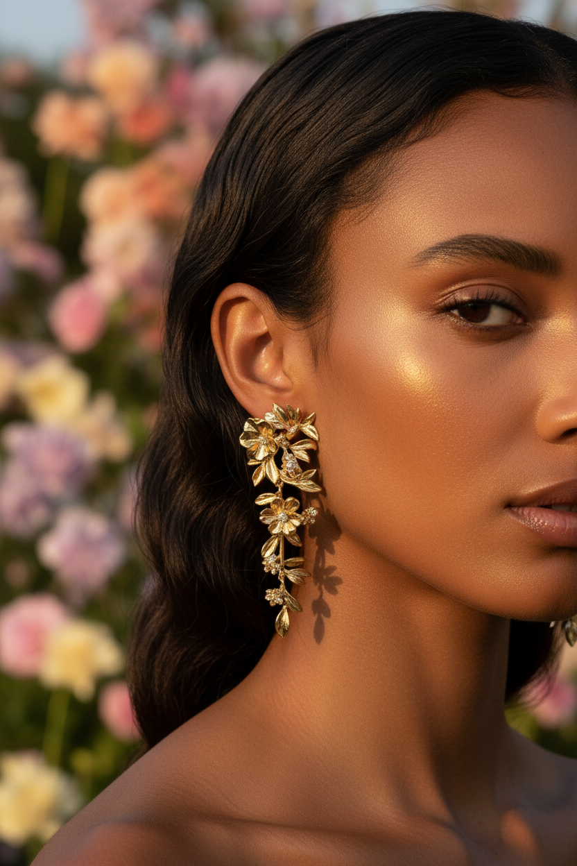 Boucles fleur portrait jardin