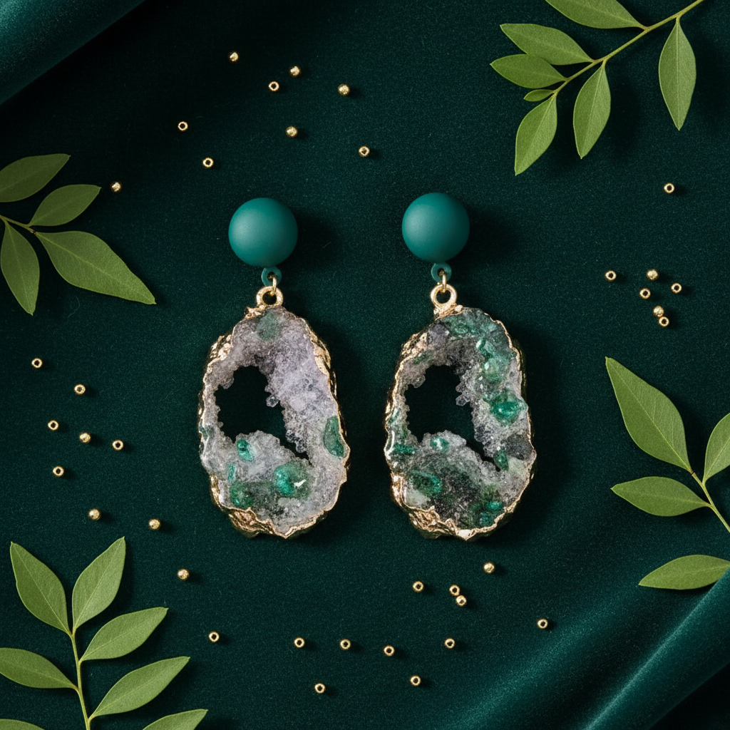 Boucles émeraude - flat lay