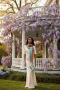Foulard arbre fleurs manoir