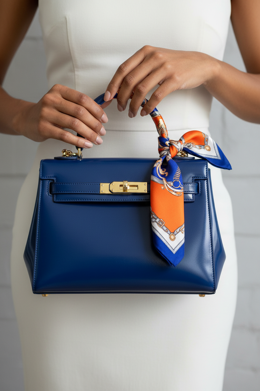 Foulard carré sur le sac