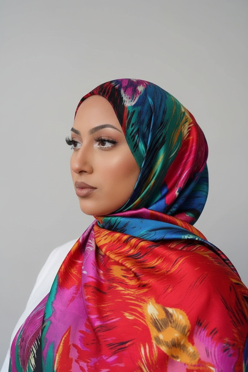 Foulard coloré sur la tête