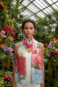 Foulard fleuri serre tropicale