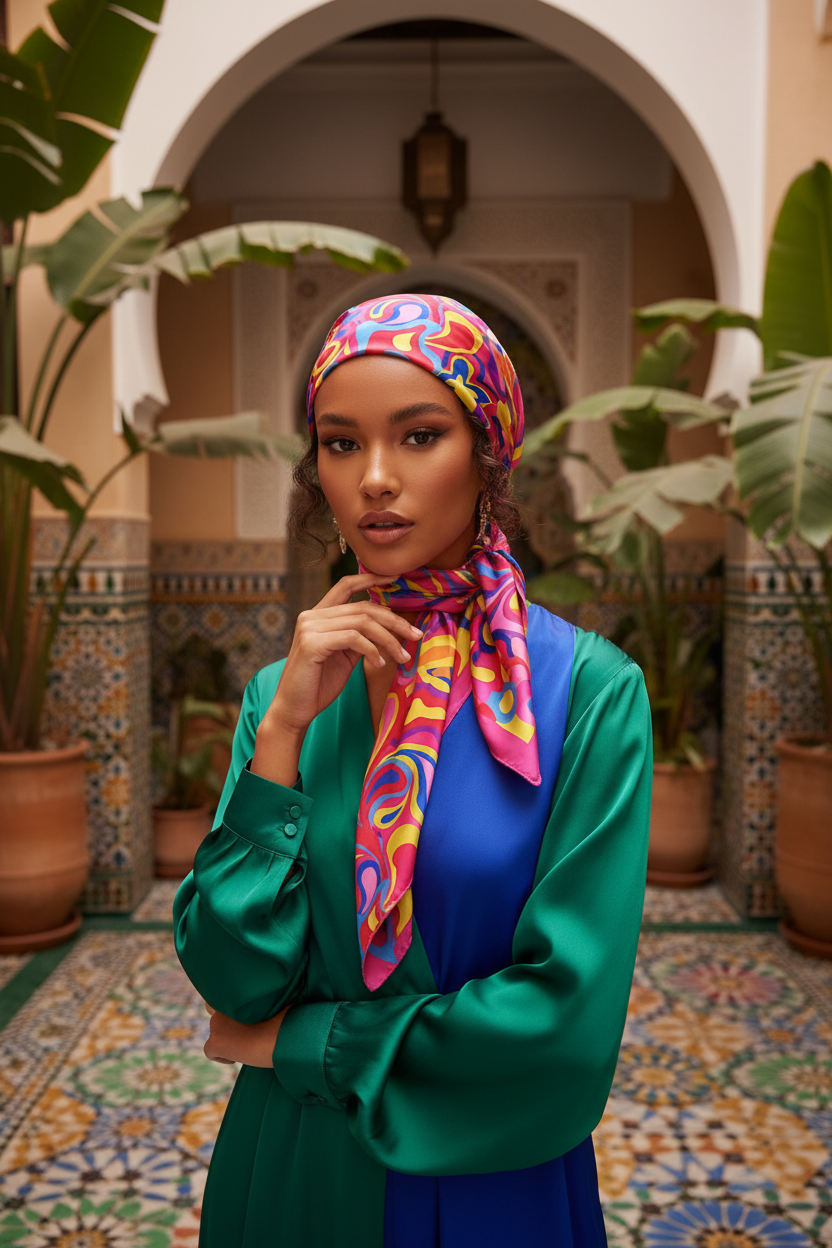Foulard géométrique Marrakech