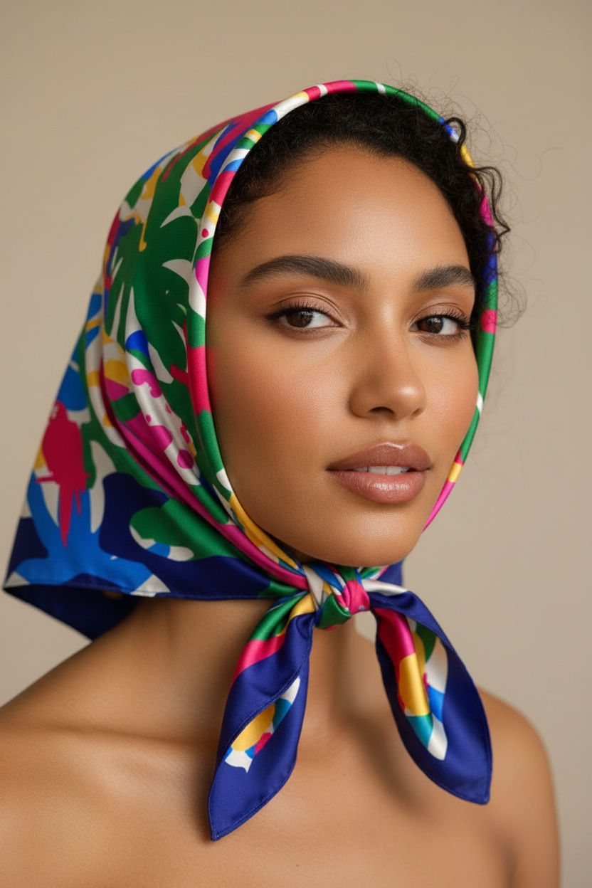 Foulard léopard sur la tête
