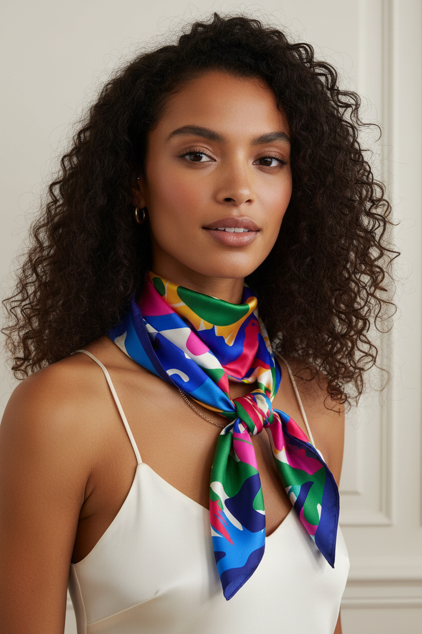 Foulard léopard sur le cou