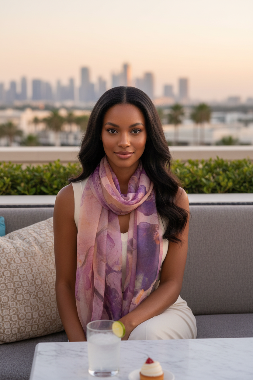 Foulard violet - Terrasse