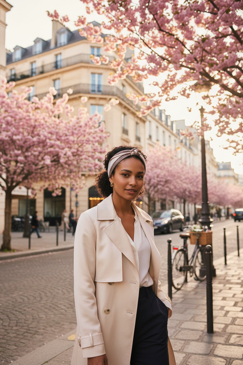 Petite écharpe satin Paris